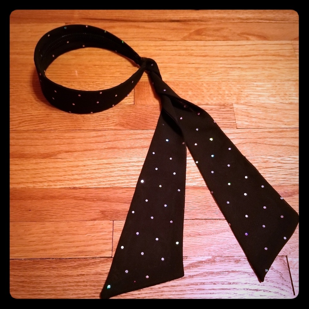 NWOT Headband with sparkles and scarf ties